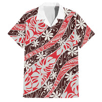Uteute Tahiti Tiare Monstera Family Matching Off Shoulder Short Dress and Hawaiian Shirt Polynesian Pattern Curve Style - Polynesian Pride