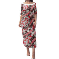 Uteute Tahiti Tiare Monstera Family Matching Puletasi and Hawaiian Shirt Polynesian Pattern Curve Style - Polynesian Pride