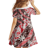 Uteute Tahiti Tiare Monstera Family Matching Summer Maxi Dress and Hawaiian Shirt Polynesian Pattern Curve Style - Polynesian Pride