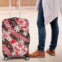 Uteute Tahiti Tiare Monstera Luggage Cover Polynesian Pattern Curve Style - Polynesian Pride