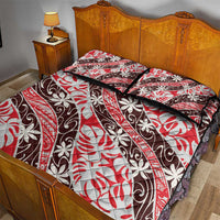 Uteute Tahiti Tiare Monstera Quilt Bed Set Polynesian Pattern Curve Style - Polynesian Pride