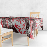 Uteute Tahiti Tiare Monstera Tablecloth Polynesian Pattern Curve Style - Polynesian Pride