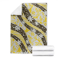 Rearea Tahiti Tiare Monstera Blanket Polynesian Pattern Curve Style - Polynesian Pride