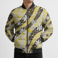 Rearea Tahiti Tiare Monstera Bomber Puffer Jacket Polynesian Pattern Curve Style - Polynesian Pride