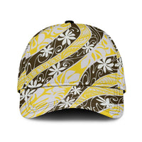 Rearea Tahiti Tiare Monstera Classic Cap Polynesian Pattern Curve Style LT01 Universal Fit Yellow - Polynesian Pride