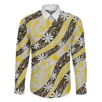 Rearea Tahiti Tiare Monstera Family Matching Long Sleeve Bodycon Dress and Hawaiian Shirt Polynesian Pattern Curve Style - Polynesian Pride
