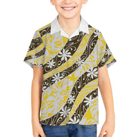 Rearea Tahiti Tiare Monstera Family Matching Off The Shoulder Long Sleeve Dress and Hawaiian Shirt Polynesian Pattern Curve Style - Polynesian Pride
