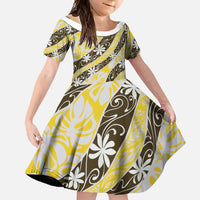 Rearea Tahiti Tiare Monstera Family Matching Short Sleeve Bodycon Dress and Hawaiian Shirt Polynesian Pattern Curve Style - Polynesian Pride