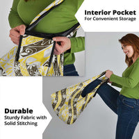 Rearea Tahiti Tiare Monstera Grocery Bag Polynesian Pattern Curve Style - Polynesian Pride