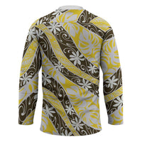 Rearea Tahiti Tiare Monstera Hockey Jersey Polynesian Pattern Curve Style LT01 - Polynesian Pride
