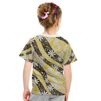 Rearea Tahiti Tiare Monstera Kid T Shirt Polynesian Pattern Curve Style LT01 - Polynesian Pride