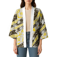 Rearea Tahiti Tiare Monstera Kimono Polynesian Pattern Curve Style - Polynesian Pride