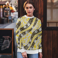 Rearea Tahiti Tiare Monstera Ugly Christmas Sweater Polynesian Pattern Curve Style - Polynesian Pride