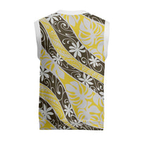 Rearea Tahiti Tiare Monstera Christmas Knitted V-Neck Vest Polynesian Pattern Curve Style - Polynesian Pride