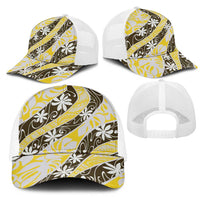 Rearea Tahiti Tiare Monstera Mesh Trucker Cap Polynesian Pattern Curve Style LT01 - Polynesian Pride