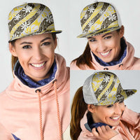 Rearea Tahiti Tiare Monstera Mesh Trucker Cap Polynesian Pattern Curve Style LT01 - Polynesian Pride