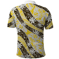 Rearea Tahiti Tiare Monstera Polo Shirt Polynesian Pattern Curve Style - Polynesian Pride