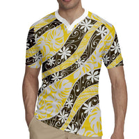 Rearea Tahiti Tiare Monstera Rugby Jersey Polynesian Pattern Curve Style LT01 - Polynesian Pride