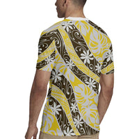 Rearea Tahiti Tiare Monstera Rugby Jersey Polynesian Pattern Curve Style LT01 - Polynesian Pride