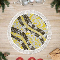 Rearea Tahiti Tiare Monstera Tree Skirt Polynesian Pattern Curve Style - Polynesian Pride