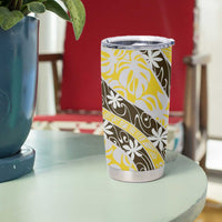 Rearea Tahiti Tiare Monstera Tumbler Cup Polynesian Pattern Curve Style - Polynesian Pride