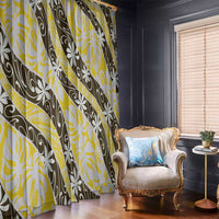 Rearea Tahiti Tiare Monstera Window Curtain Polynesian Pattern Curve Style - Polynesian Pride