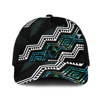 Taniko Aotearoa Mix Paua Shell Baseball Net Cap Niho Taniwha Turquoise Glitter - Polynesian Pride