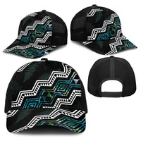 Taniko Aotearoa Mix Paua Shell Baseball Net Cap Niho Taniwha Turquoise Glitter LT01 - Polynesian Pride
