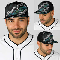 Taniko Aotearoa Mix Paua Shell Baseball Net Cap Niho Taniwha Turquoise Glitter - Polynesian Pride