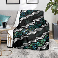 Taniko Aotearoa Mix Paua Shell Blanket Niho Taniwha Turquoise Glitter LT01 - Polynesian Pride