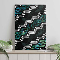Taniko Aotearoa Mix Paua Shell Canvas Wall Art Niho Taniwha Turquoise Glitter LT01 - Polynesian Pride