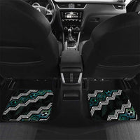 Personalised Taniko Aotearoa Mix Paua Shell Car Mats Niho Taniwha Turquoise Glitter LT01 Set 2pcs - Back Turquoise - Polynesian Pride