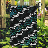 Taniko Aotearoa Mix Paua Shell Garden Flag Niho Taniwha Turquoise Glitter LT01 Garden Flag Turquoise - Polynesian Pride