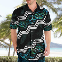 Personalised Taniko Aotearoa Mix Paua Shell Hawaiian Shirt Niho Taniwha Turquoise Glitter LT01 - Polynesian Pride
