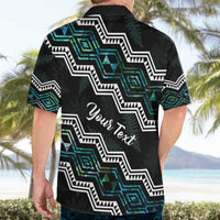 Personalised Taniko Aotearoa Mix Paua Shell Hawaiian Shirt Niho Taniwha Turquoise Glitter LT01 - Polynesian Pride