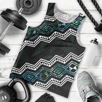 Personalised Taniko Aotearoa Mix Paua Shell Men Tank Top Niho Taniwha Turquoise Glitter LT01 - Polynesian Pride