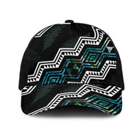 Taniko Aotearoa Mix Paua Shell Mesh Trucker Cap Niho Taniwha Turquoise Glitter LT01 One Size Black Turquoise - Polynesian Pride