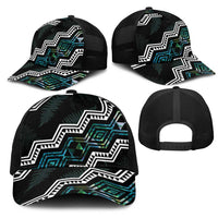 Taniko Aotearoa Mix Paua Shell Mesh Trucker Cap Niho Taniwha Turquoise Glitter LT01 - Polynesian Pride