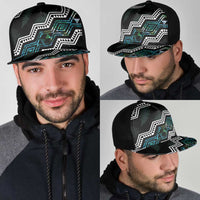 Taniko Aotearoa Mix Paua Shell Mesh Trucker Cap Niho Taniwha Turquoise Glitter LT01 - Polynesian Pride