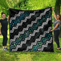 Personalised Taniko Aotearoa Mix Paua Shell Quilt Niho Taniwha Turquoise Glitter
