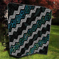Personalised Taniko Aotearoa Mix Paua Shell Quilt Niho Taniwha Turquoise Glitter