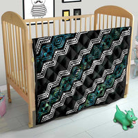 Personalised Taniko Aotearoa Mix Paua Shell Quilt Niho Taniwha Turquoise Glitter