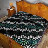 Taniko Aotearoa Mix Paua Shell Quilt Bed Set Niho Taniwha Turquoise Glitter LT01 - Polynesian Pride