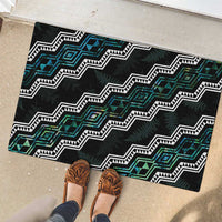 Taniko Aotearoa Mix Paua Shell Rubber Doormat Niho Taniwha Turquoise Glitter LT01 - Polynesian Pride