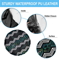 Taniko Aotearoa Mix Paua Shell Spare Tire Cover Niho Taniwha Turquoise Glitter LT01 - Polynesian Pride