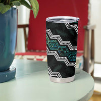 Taniko Aotearoa Mix Paua Shell Tumbler Cup Niho Taniwha Turquoise Glitter LT01 - Polynesian Pride