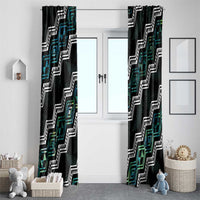 Taniko Aotearoa Mix Paua Shell Window Curtain Niho Taniwha Turquoise Glitter LT01 - Polynesian Pride
