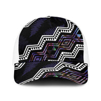 Taniko Aotearoa Mix Paua Shell Baseball Net Cap Niho Taniwha Lilac Glitter LT01 One Size White Purple - Polynesian Pride