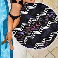 Personalised Taniko Aotearoa Mix Paua Shell Beach Blanket Niho Taniwha Lilac Glitter LT01 - Polynesian Pride
