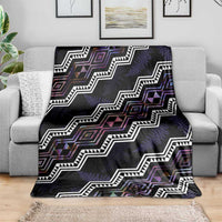 Personalised Taniko Aotearoa Mix Paua Shell Blanket Niho Taniwha Lilac Glitter LT01 - Polynesian Pride